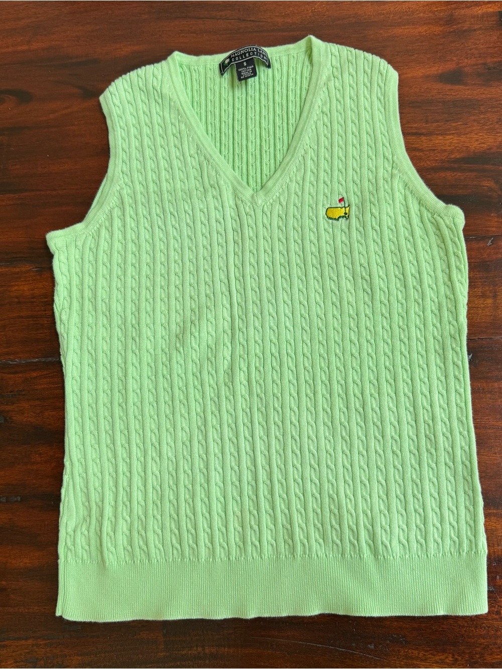 Magnolia Lane Sweater Vest Womens Size S Green The Masters Wear Golf  100% Pima
